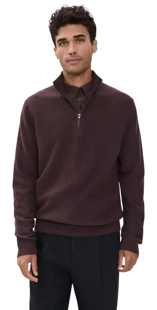 Vince Boiled Cashmere Quarter Zip