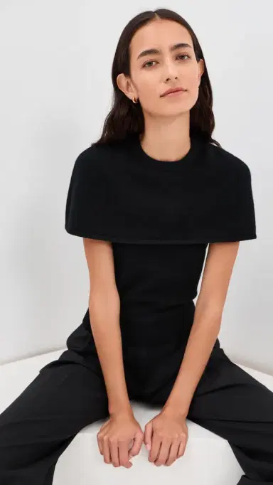 Simkhai Yuki Short Sleeve Cashmere Cape Top | Thumbnail 2