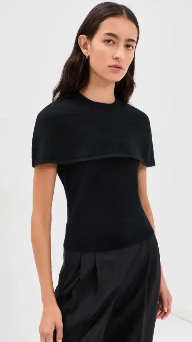 Simkhai Yuki Short Sleeve Cashmere Cape Top | Thumbnail 3