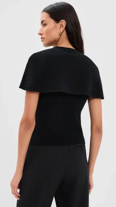 Simkhai Yuki Short Sleeve Cashmere Cape Top | Thumbnail 4