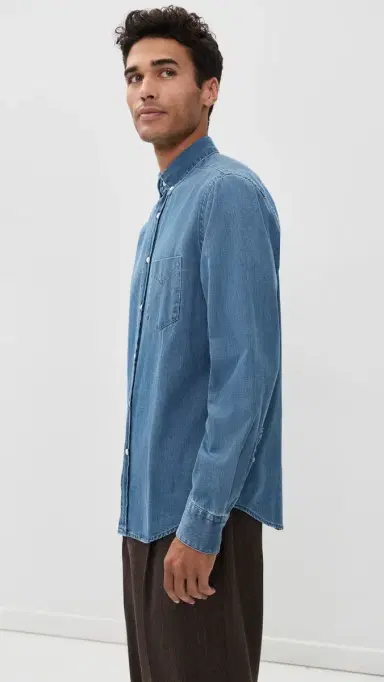 Portuguese Flannel Denim Shirt | Thumbnail 4 Portuguese Flannel Denim Shirt | Thumbnail 4