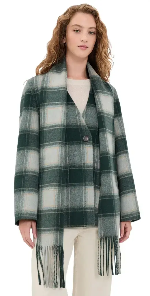 Varley Alderton Check Scarf Coat