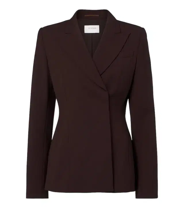 Double-breasted wool-blend blazer