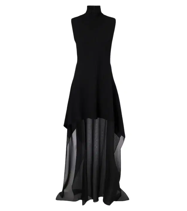 Sportmax Turtleneck tiered maxi dress