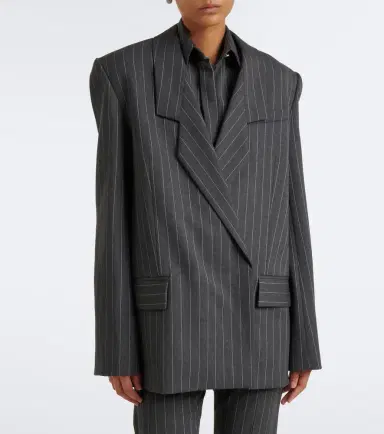 Sportmax Oversized pinstriped wool-blend blazer | Thumbnail 3