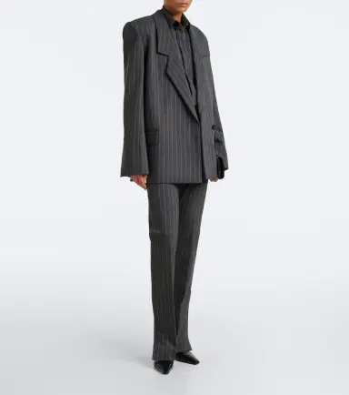 Sportmax Oversized pinstriped wool-blend blazer | Thumbnail 4