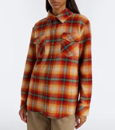 God’s True Cashmere Red Sun Shadow plaid cashmere shirt | Thumbnail 2