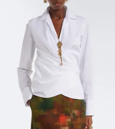 Dries Van Noten Cotton poplin wrap shirt | Thumbnail 6