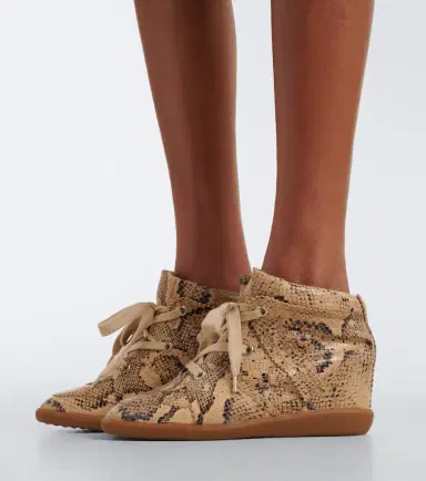 Isabel Marant Bobby snake-effect leather wedge sneakers | Thumbnail 5