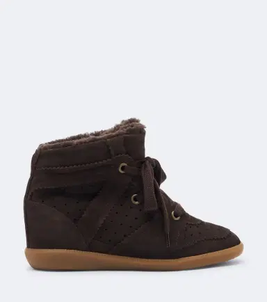 Isabel Marant Bobby shearling-lined suede wedge sneakers | Thumbnail 2