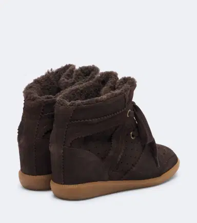 Isabel Marant Bobby shearling-lined suede wedge sneakers | Thumbnail 3