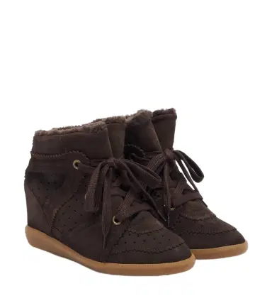Isabel Marant Bobby shearling-lined suede wedge sneakers | Thumbnail 1