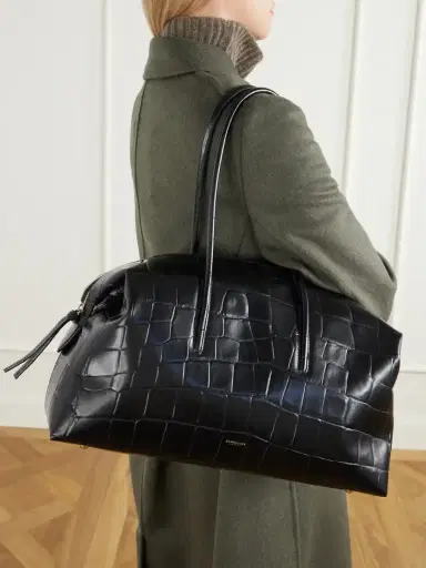 DeMellier The Stockholm Crocodile-effect Leather Shoulder Bag | Thumbnail 2