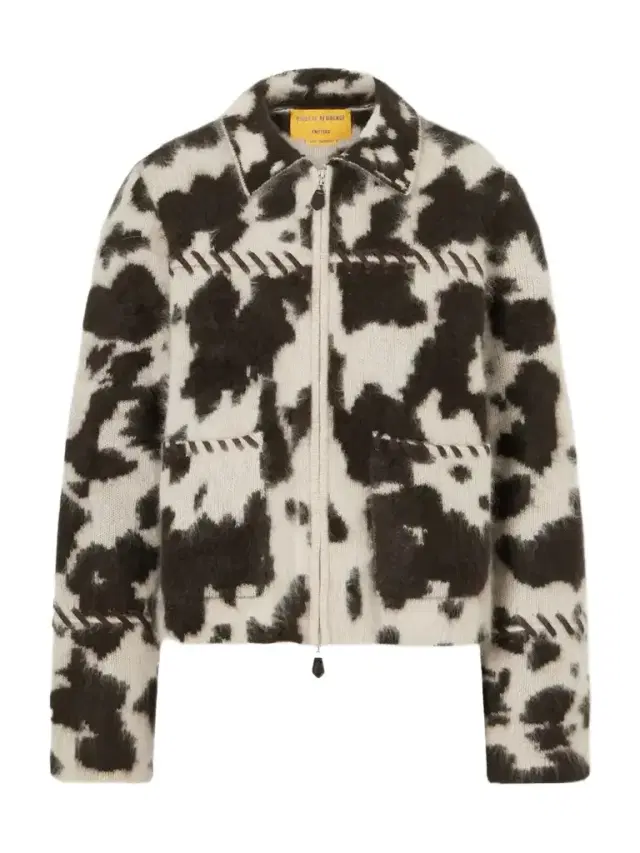 Guest In Residence Grizzly Cowhide Leather-trimmed Brushed Cashmere Jacket
