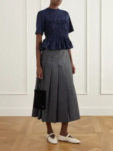 Cecilie Bahnsen Vilde Gathered Cotton-stretch Jersey T-shirt | Thumbnail 2