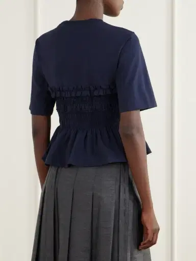 Cecilie Bahnsen Vilde Gathered Cotton-stretch Jersey T-shirt | Thumbnail 3