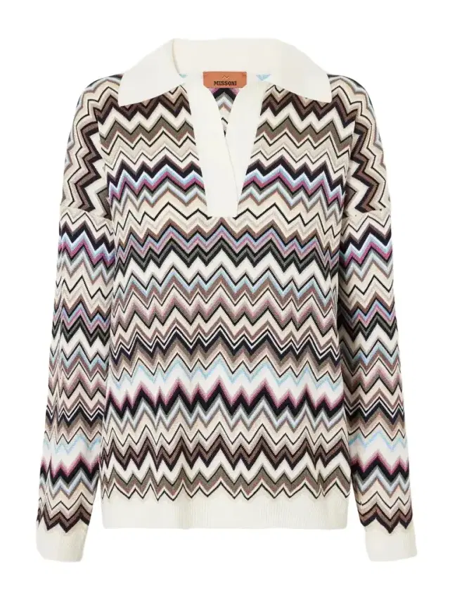 Missoni Striped Knitted Polo Sweater