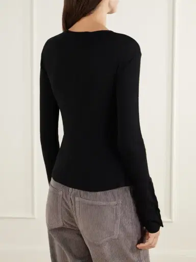 mfpen Ribbed Merino Wool-jersey Henley Top | Thumbnail 4 mfpen Ribbed Merino Wool-jersey Henley Top | Thumbnail 4