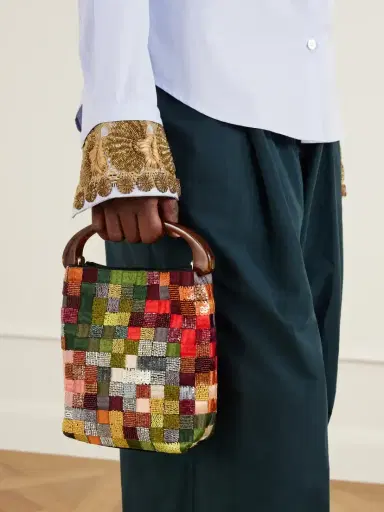 Dries Van Noten Bead And Sequin-embellished Embroidered Satin Tote | Thumbnail 2