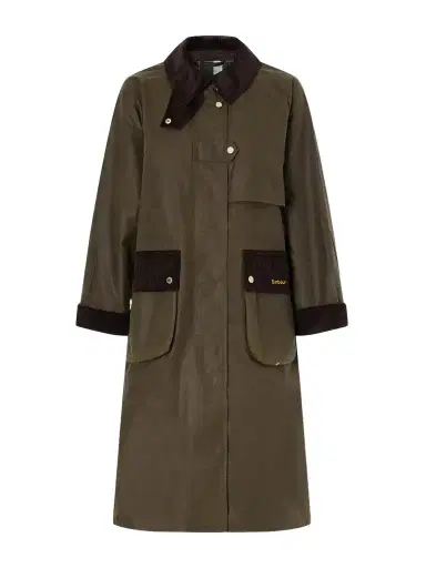 Barbour Kirklees Corduroy-trimmed Waxed Cotton Jacket | Thumbnail 1 Barbour Kirklees Corduroy-trimmed Waxed Cotton Jacket | Thumbnail 1