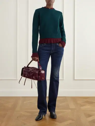 Acne Studios Multipocket Bow-detail Crinkled Patent-leather Shoulder Bag | Thumbnail 3