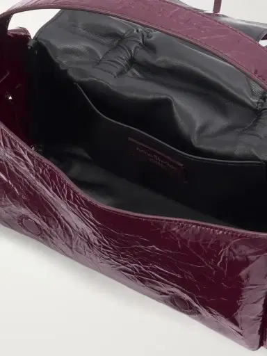 Acne Studios Multipocket Bow-detail Crinkled Patent-leather Shoulder Bag | Thumbnail 6