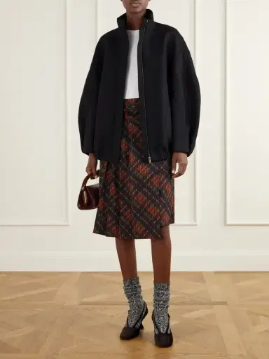 Dries Van Noten Checked Pleated Cotton Midi Skirt | Thumbnail 2