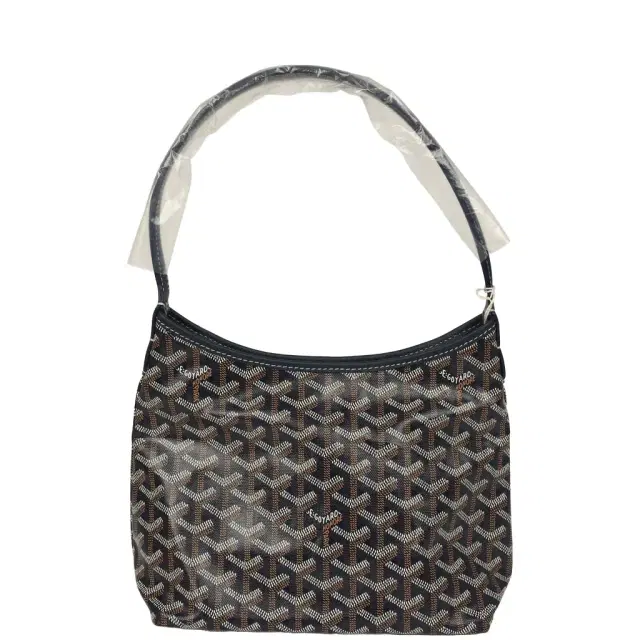 Goyard Goyardine Navy Boheme Mini Hobo Bag Palladium Hardware Goyard Goyardine Navy Boheme Mini Hobo Bag Palladium Hardware