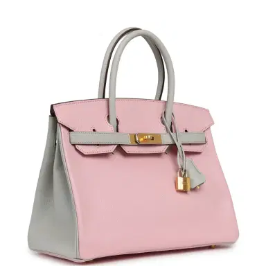 HERMÈS Hermes Special Order (HSS) Birkin 30 Rose Sakura, Gris Perle Chevre Mysore Gold Hardware | Thumbnail 2