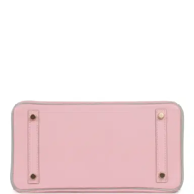 HERMÈS Hermes Special Order (HSS) Birkin 30 Rose Sakura, Gris Perle Chevre Mysore Gold Hardware | Thumbnail 6