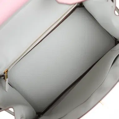 HERMÈS Hermes Special Order (HSS) Birkin 30 Rose Sakura, Gris Perle Chevre Mysore Gold Hardware | Thumbnail 8