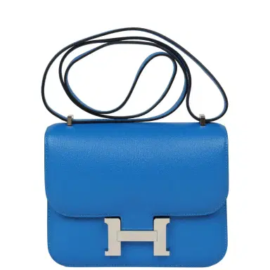 HERMÈS Pre-owned Hermes Constance 18 Bleu Hydra Chevre Mysore Palladium Hardware | Thumbnail 1 HERMÈS Pre-owned Hermes Constance 18 Bleu Hydra Chevre Mysore Palladium Hardware | Thumbnail 1