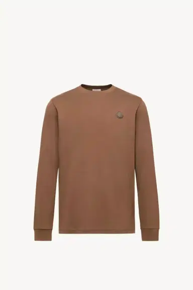 Moncler Leather Logo Long Sleeve Cotton T-shirt | Thumbnail 2