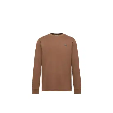 Moncler Leather Logo Long Sleeve Cotton T-shirt | Thumbnail 1