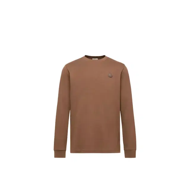 Moncler Leather Logo Long Sleeve Cotton T-shirt