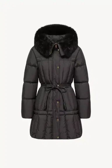 Moncler Solennel Shearling Trimmed Hooded Short Down Parka | Thumbnail 2