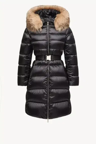 Moncler Leersies Shearling Trimmed Hooded Long Down Coat | Thumbnail 2