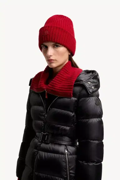 Moncler Leersies Shearling Trimmed Hooded Long Down Coat | Thumbnail 4