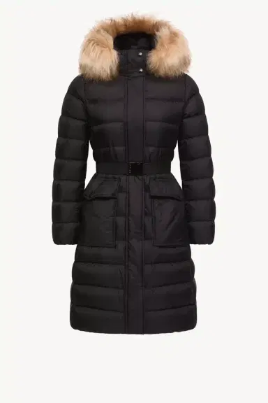 Moncler Khloesse Shearling-trimmed Hooded Long Down Jacket | Thumbnail 2