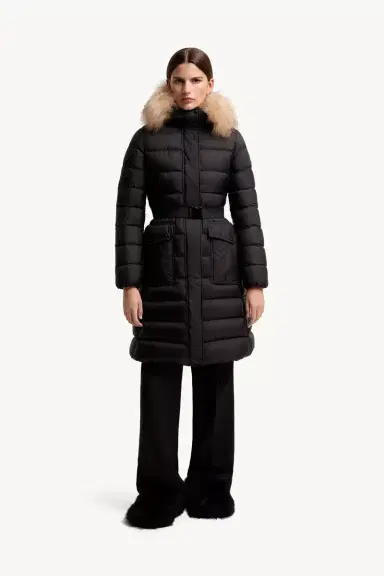 Moncler Khloesse Shearling-trimmed Hooded Long Down Jacket | Thumbnail 5