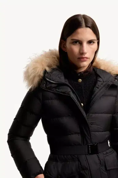 Moncler Khloesse Shearling-trimmed Hooded Long Down Jacket | Thumbnail 7