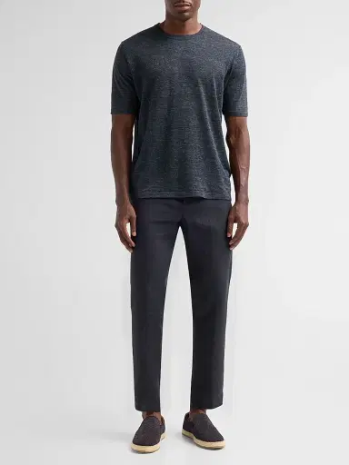 Saks Fifth Avenue Men's Linen Crewneck T-Shirt | Thumbnail 2 Saks Fifth Avenue Men's Linen Crewneck T-Shirt | Thumbnail 2