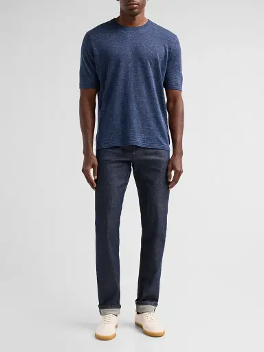 Saks Fifth Avenue Men's Linen Crewneck T-Shirt | Thumbnail 2 Saks Fifth Avenue Men's Linen Crewneck T-Shirt | Thumbnail 2