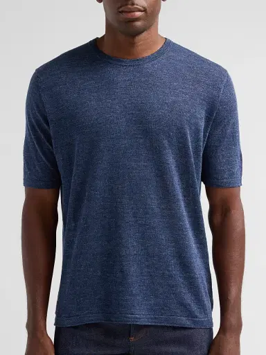 Saks Fifth Avenue Men's Linen Crewneck T-Shirt | Thumbnail 5 Saks Fifth Avenue Men's Linen Crewneck T-Shirt | Thumbnail 5