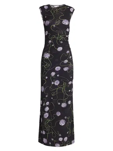 Stella McCartney Women's Twisted Floral Mesh Maxi Dress | Thumbnail 1 Stella McCartney Women's Twisted Floral Mesh Maxi Dress | Thumbnail 1