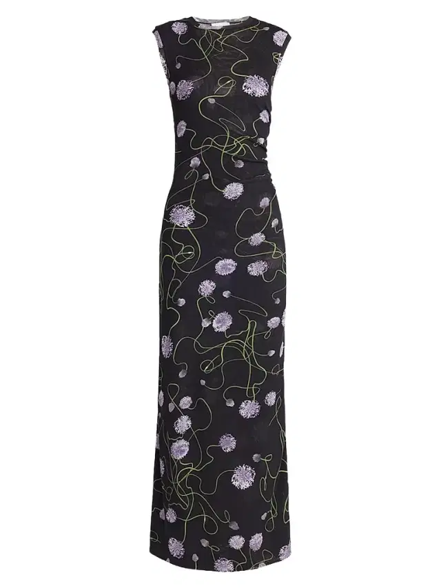 Stella McCartney Women's Twisted Floral Mesh Maxi Dress