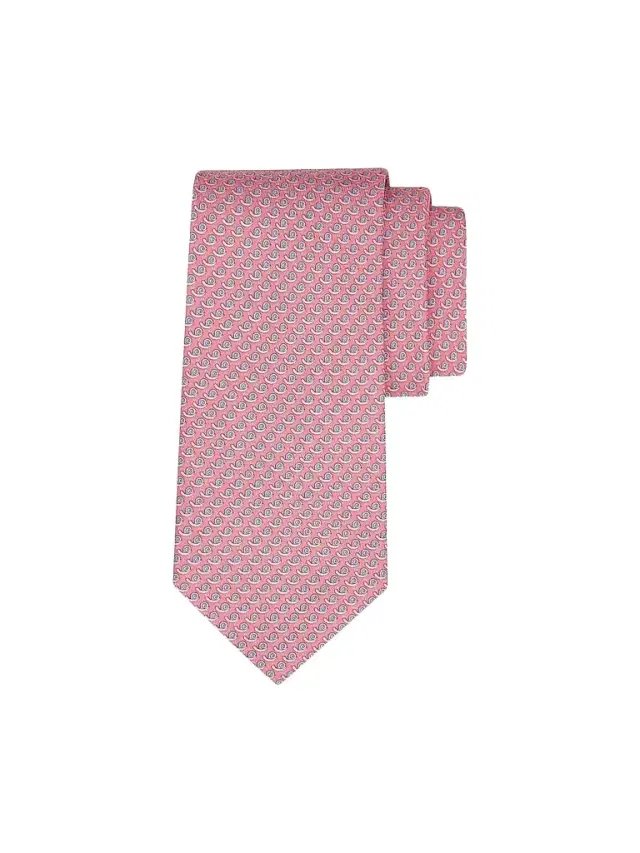 Ferragamo Men's Betty Snail-Printed Silk Tie