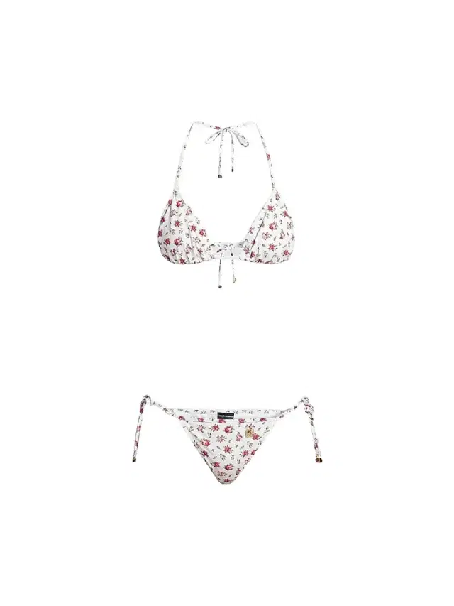 Dolce & Gabbana Women's Rose-Print Triangle Bikini