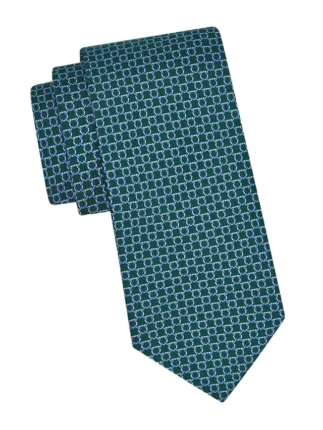Ferragamo Men's Interlocking Gancini Silk Tie