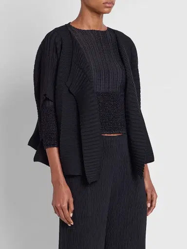 Issey Miyake Women's Ribbed Open-Front Cardigan | Thumbnail 4